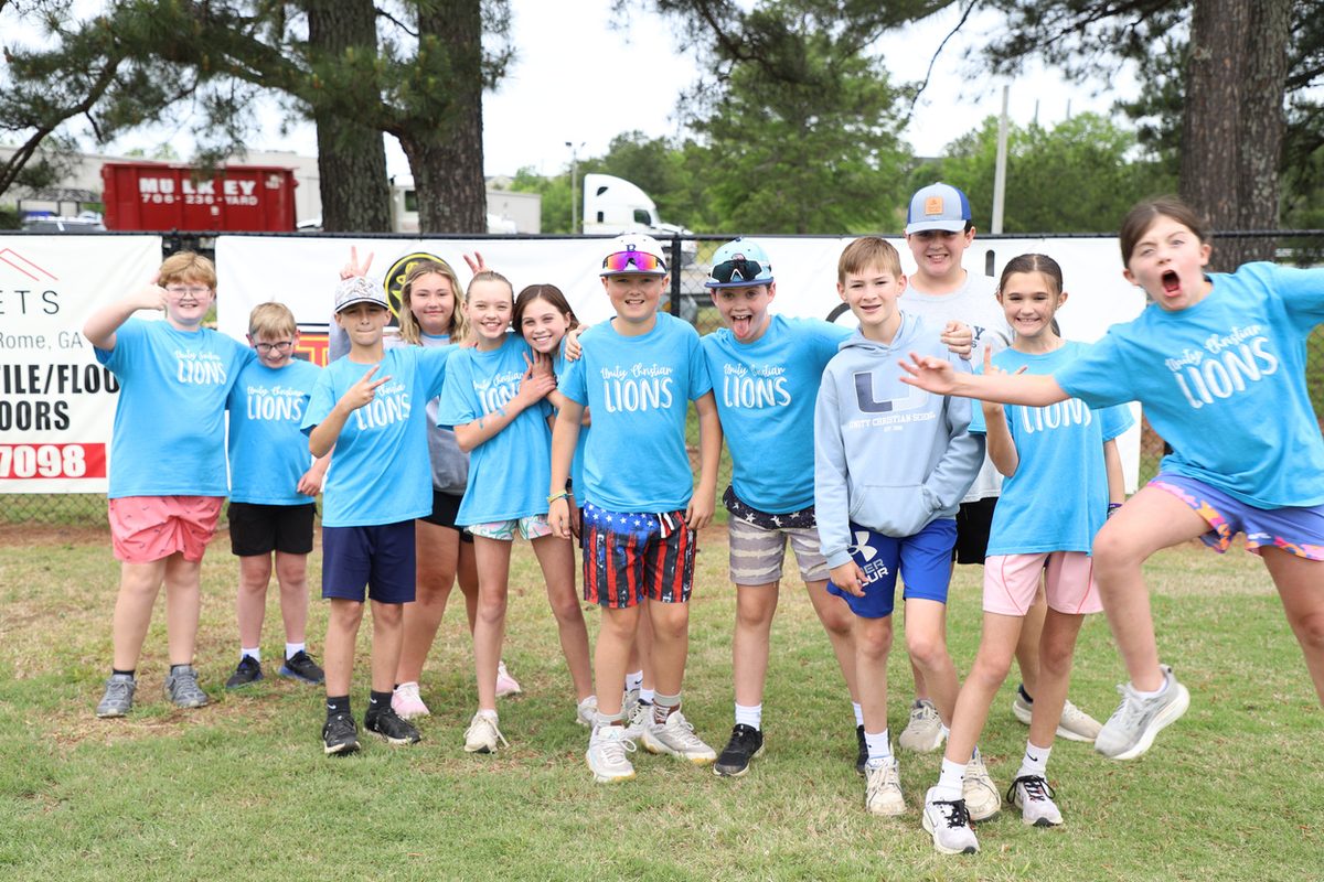 Unity students cheering during Field Day
