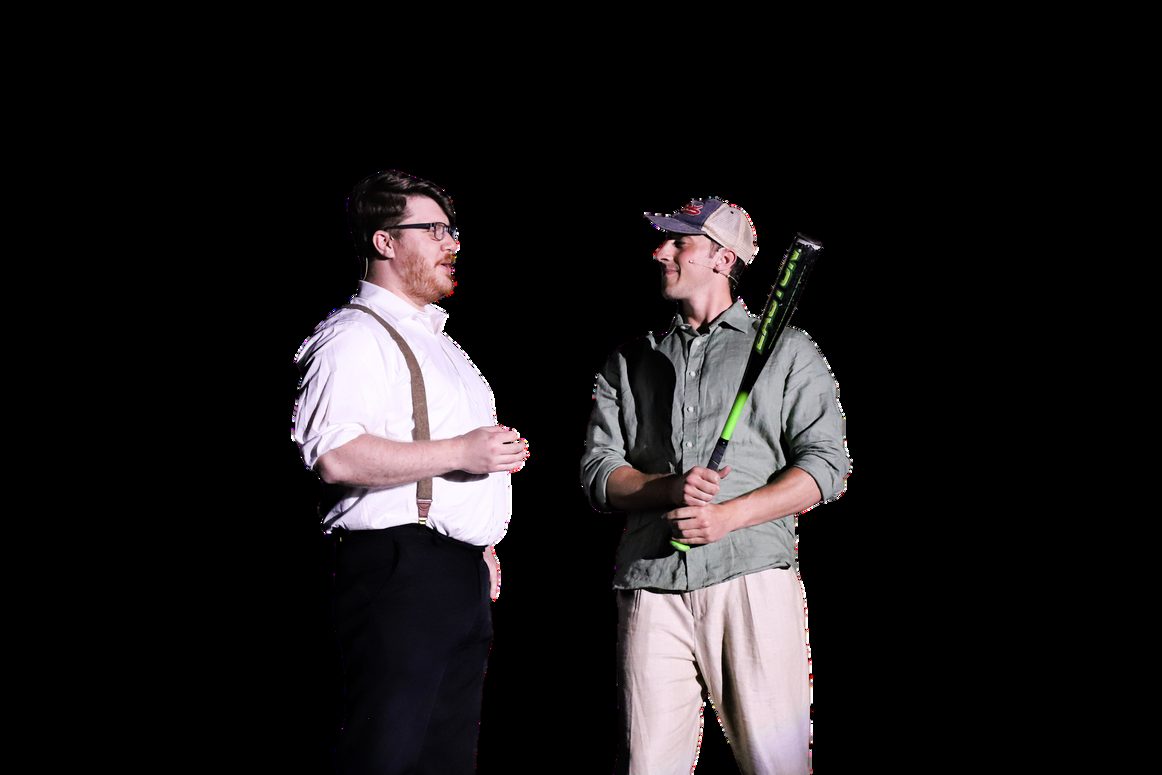 Two alumni performing together on stage