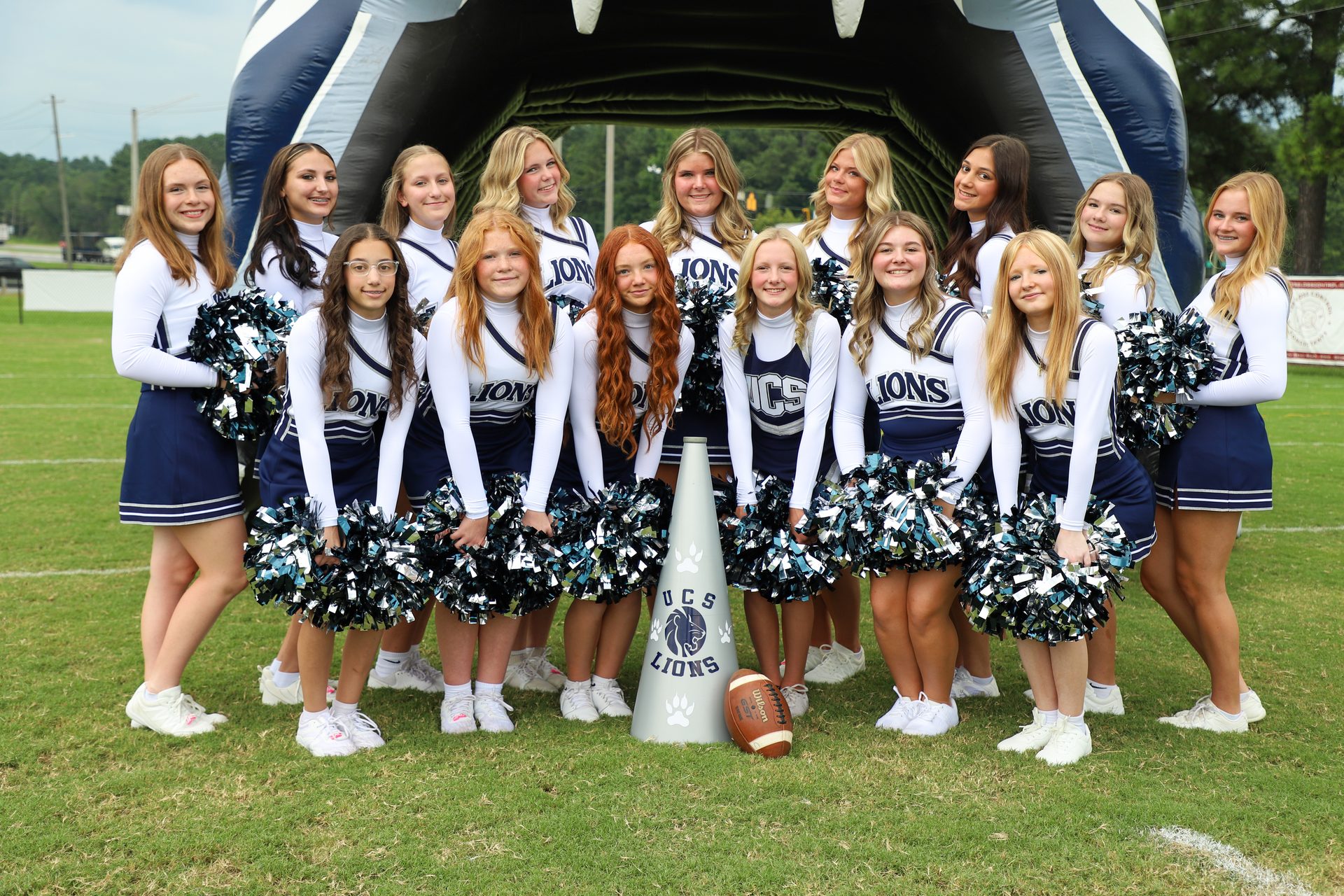 The Unity Christian School cheer team