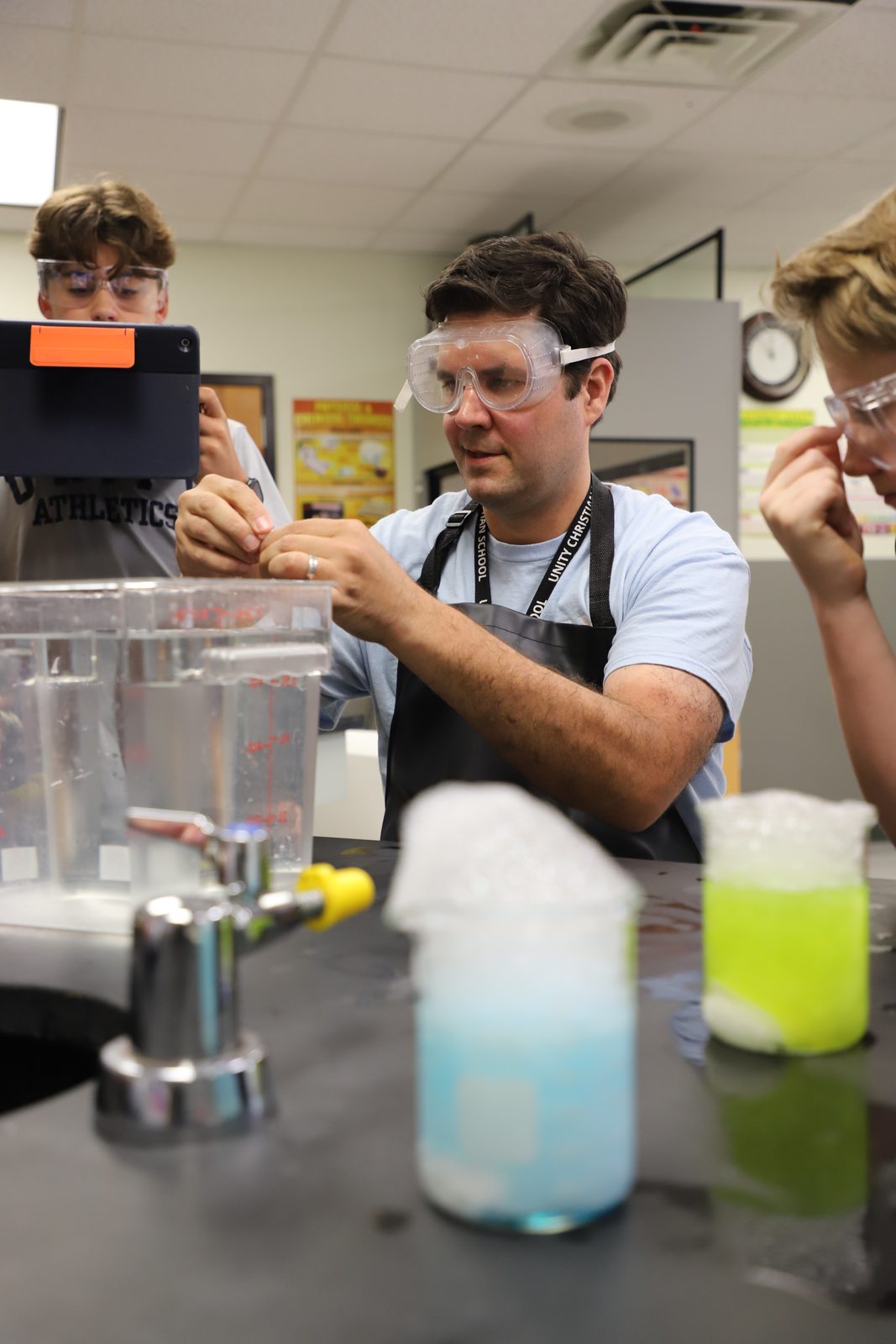 Unity Christian School students in a science lesson
